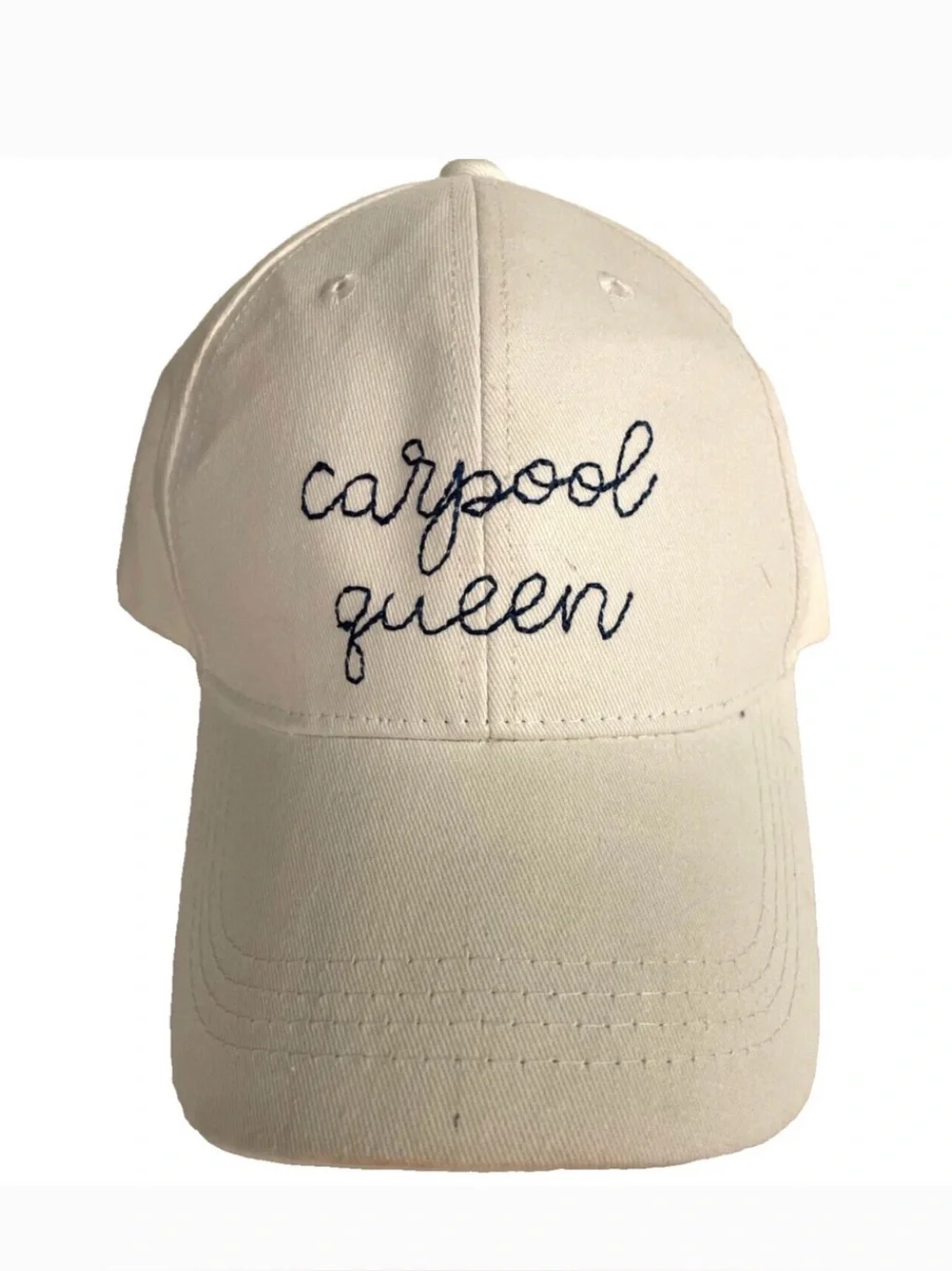 Ever Ellis Carpool Queen White Embroidered Baseball Cap - Picture 1 of 9